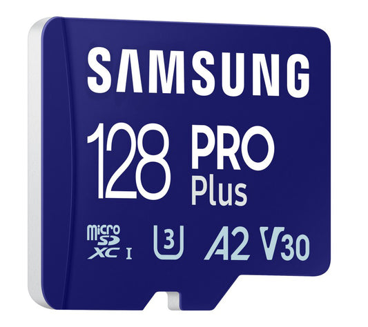 Samsung PRO Plus microSDXC memóriakártya, 128Gb, 10. osztály / UHS-1 U3, MB-MD128SB/WW kártyaolvasóval