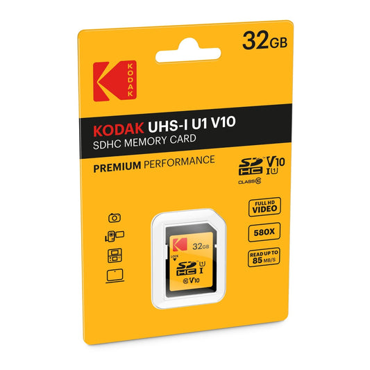 SDHC memóriakártya Kodak Premium Performance, 32Gb, 10. osztály / UHS-1 U1 EKMSD32GHC10K