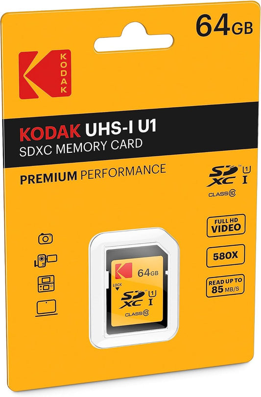 Kodak SDXC Memóriakártya, 64GB, 10. osztály / UHS-1 U1 EKMSD64GXC10K