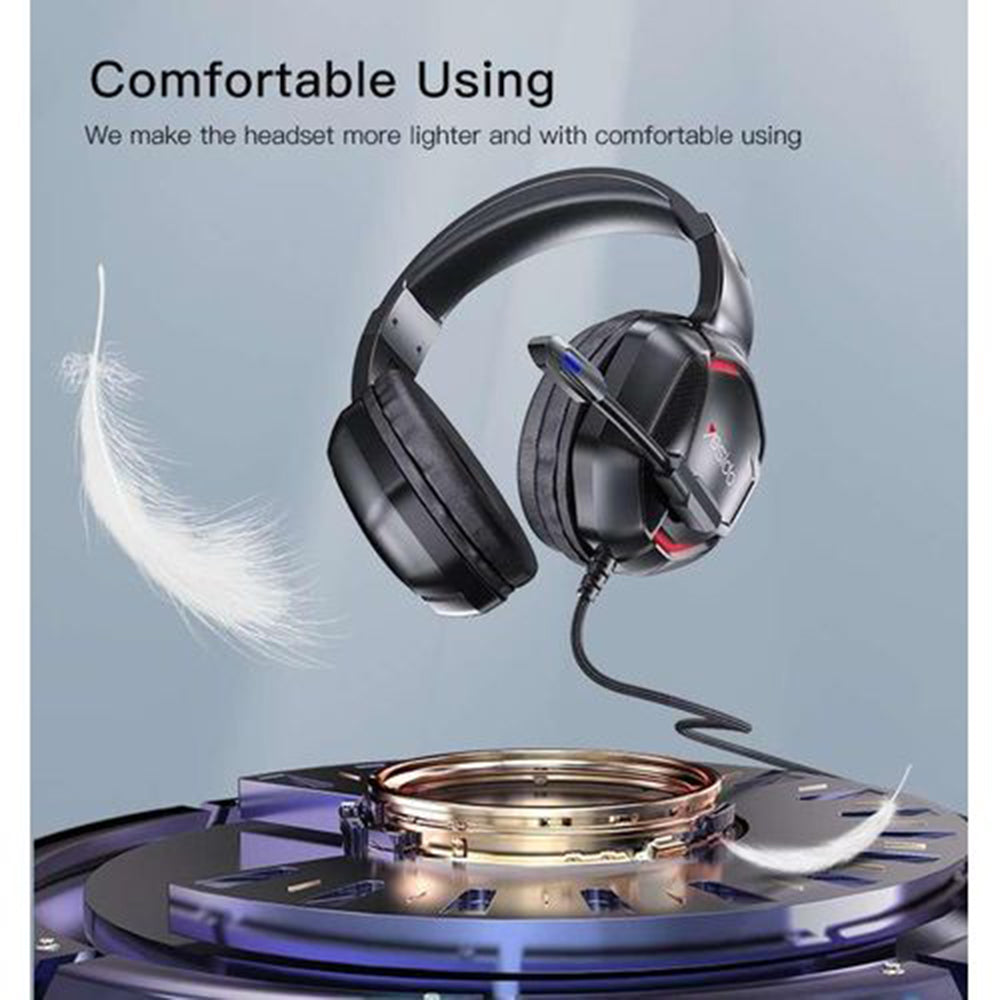 Gaming fülhallgató 3.5mm Yesido EK01, RGB, 1.2m, Fekete