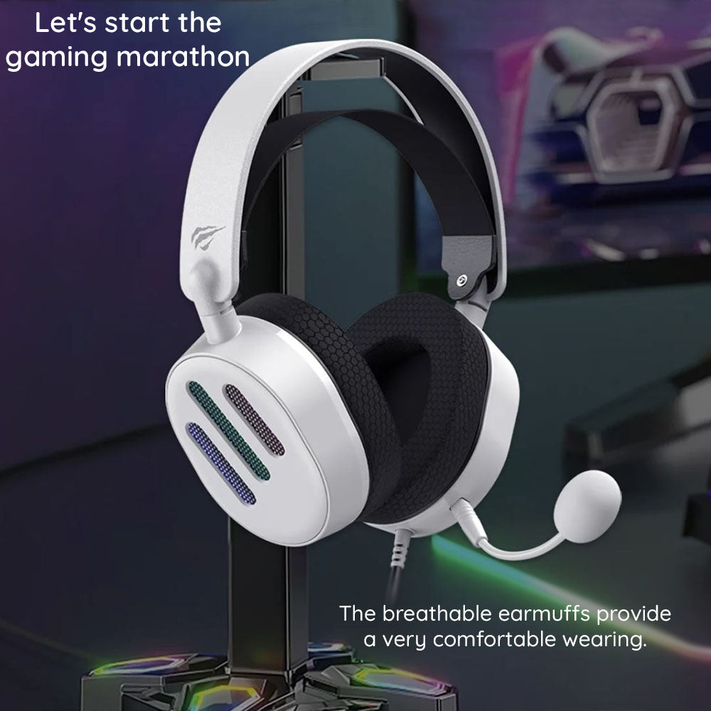 Gaming USB fejhallgató HAVIT H2038U, RGB, 2m, Fekete