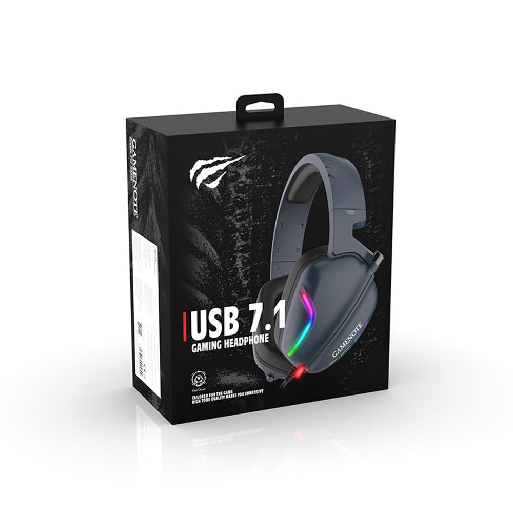 Gaming USB fejhallgató HAVIT H2038U, RGB, 2m, Fekete