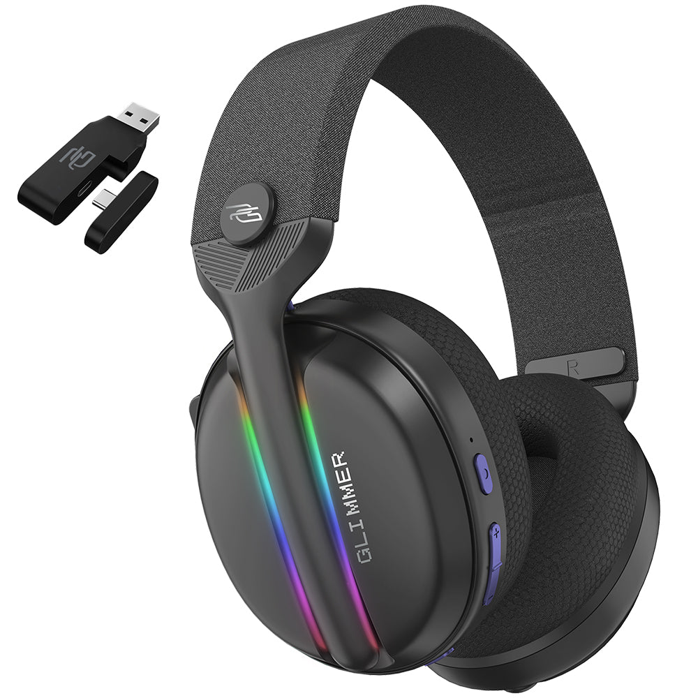 Proove Glimmer vezeték nélküli gaming fejhallgató, RGB, BT / Wi-Fi / Vezetékes, Fekete-Lila WHGL00022016