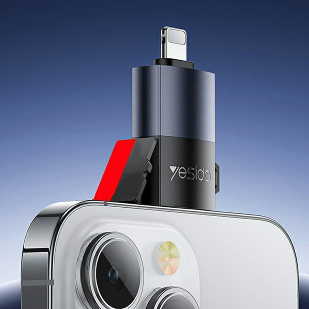 Lightning Yesido GS38 kártyaolvasó, microSD, szürke, újrapecsételt