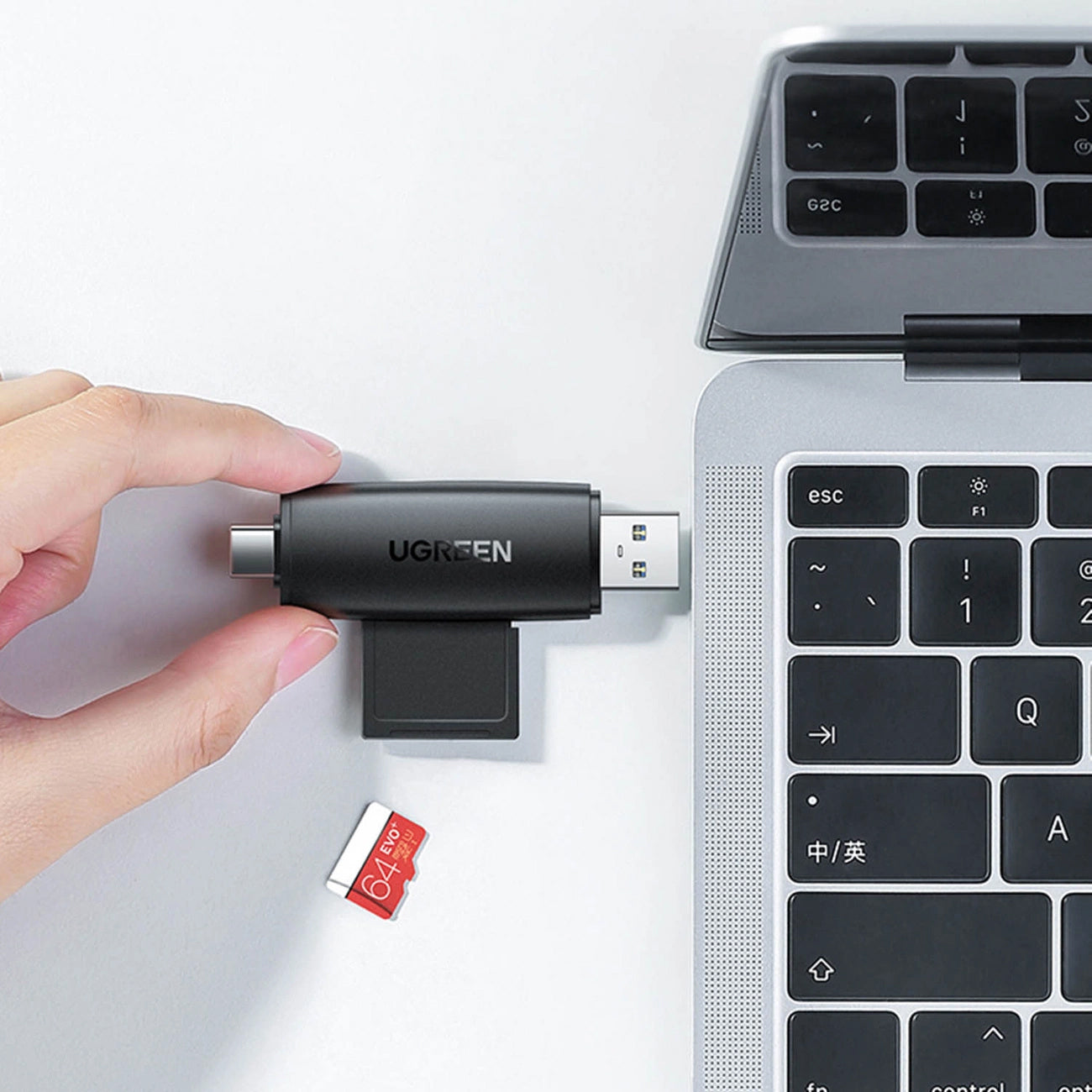 USB / USB-C kártyaolvasó UGREEN CM304, SD - microSD, Fekete