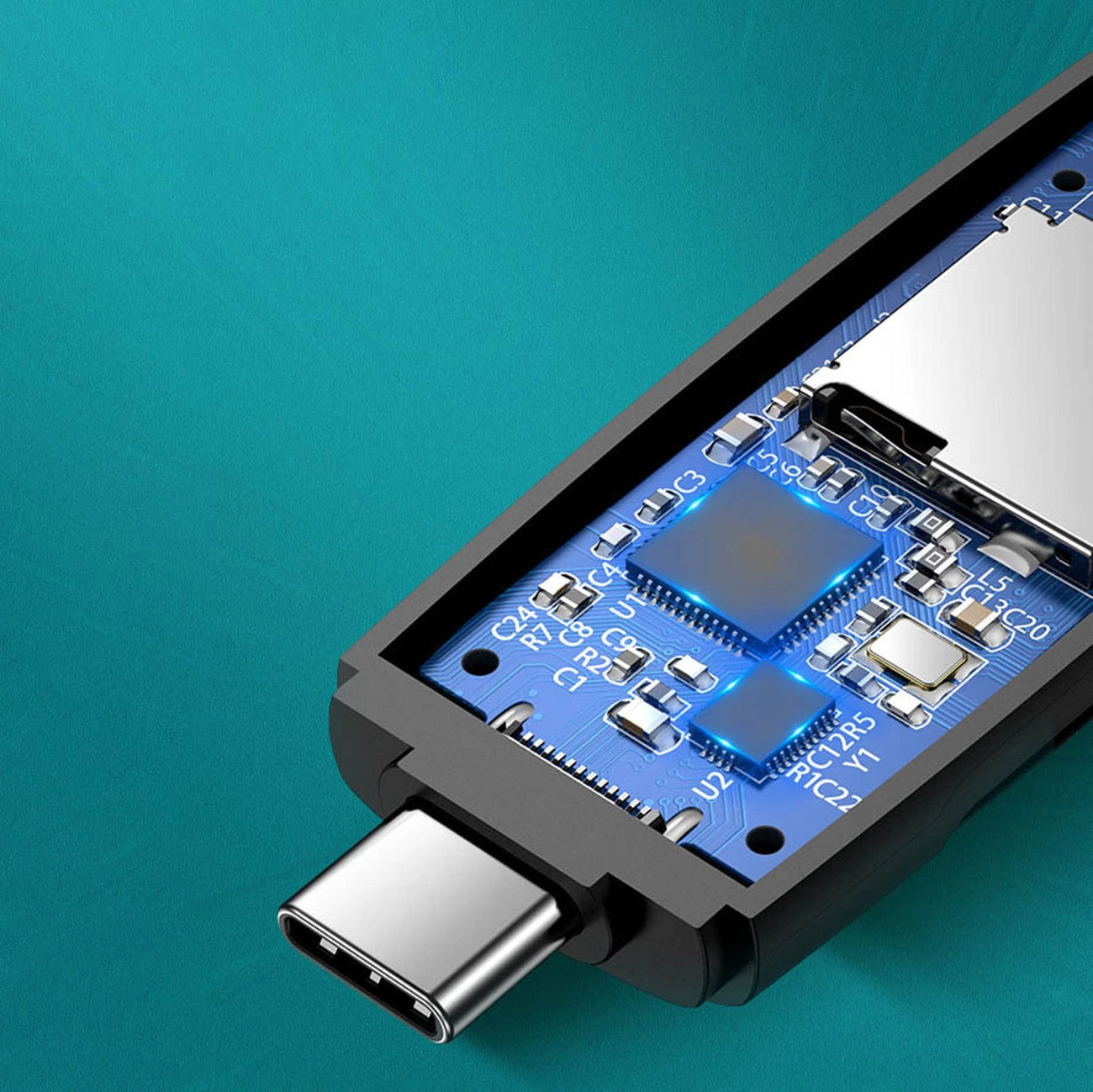 USB / USB-C kártyaolvasó UGREEN CM304, SD - microSD, Fekete