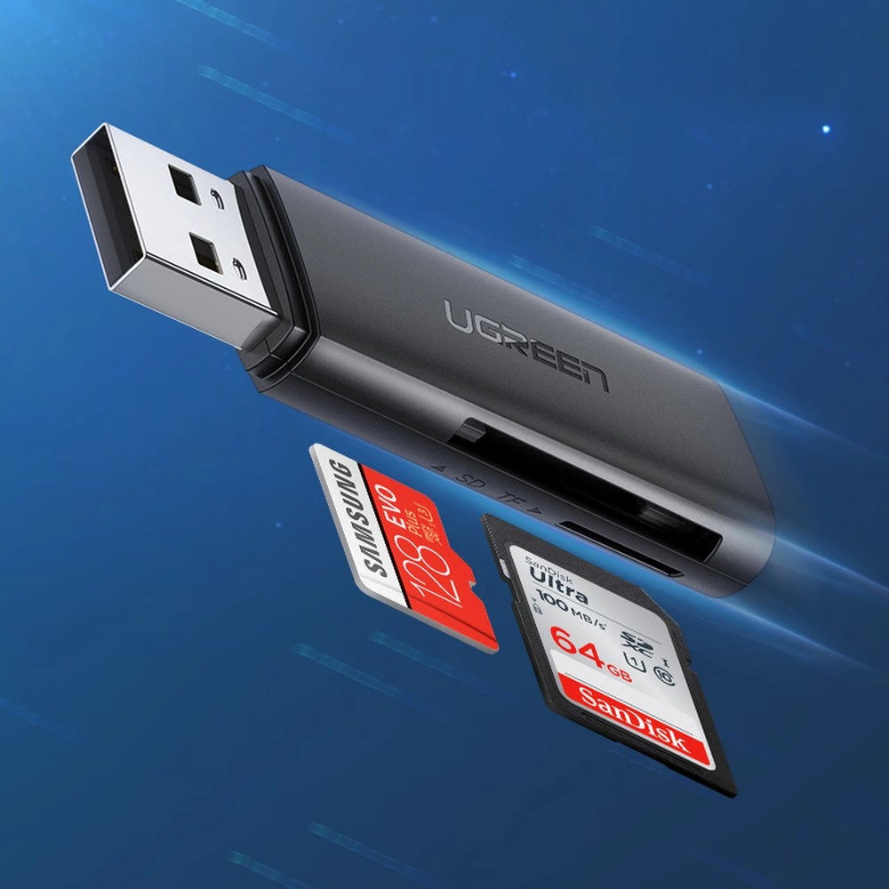 UGREEN CM264 USB 3.0 Card Reader, SD - microSD, Black