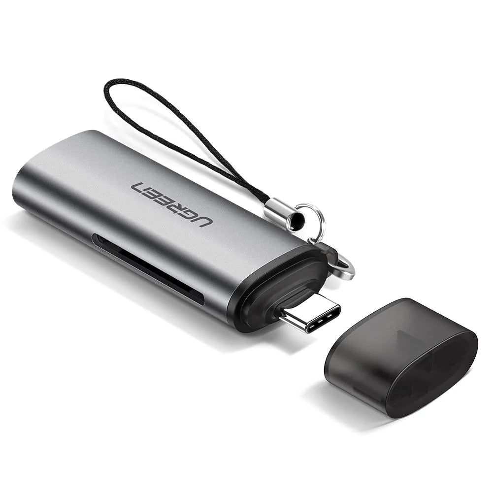 USB-C UGREEN CM184 kártyaolvasó, SD - microSD, Szürke