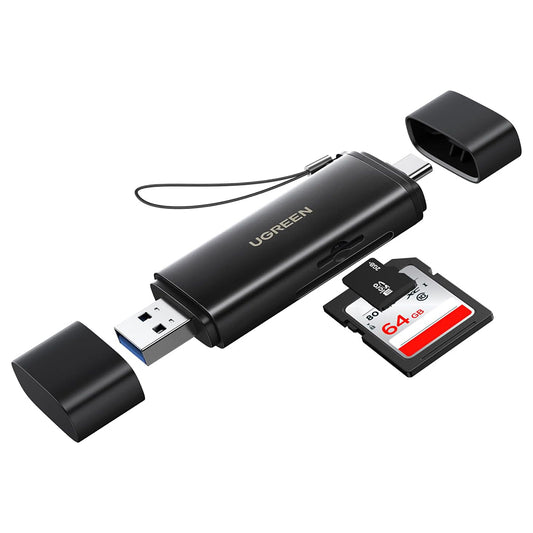 USB / USB-C Kártyaolvasó UGREEN CM803 (65024), SD - microSD, Fekete