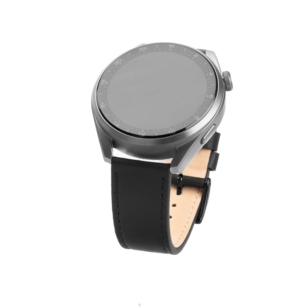 Fixed Leather szíj Huawei Watch / Xiaomi Watch sorozathoz, 22mm, Fekete