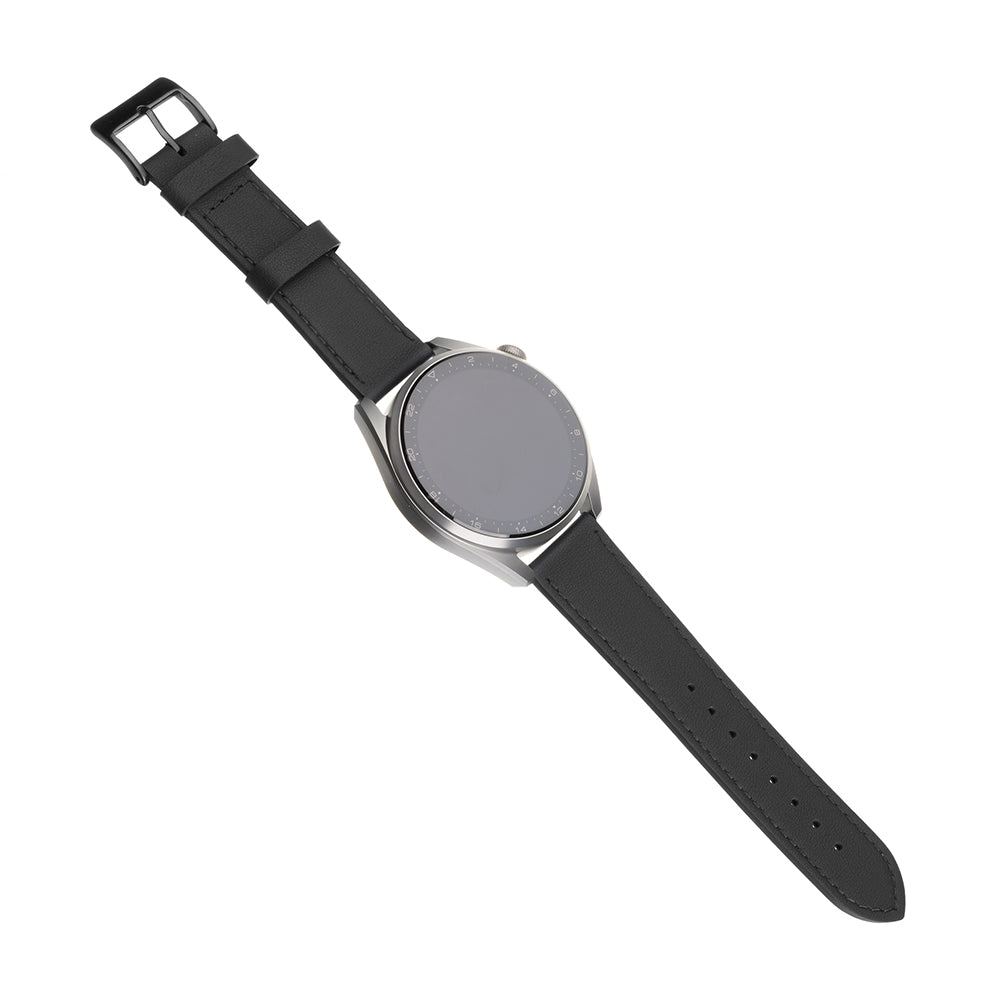 Fixed Leather szíj Huawei Watch / Xiaomi Watch sorozathoz, 22mm, Fekete