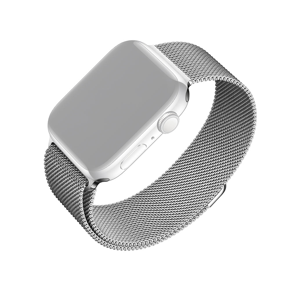 Fixed Mesh szíj az Apple Watch 42mm / 41mm / 40mm / 38mm sorozathoz, Ezüst