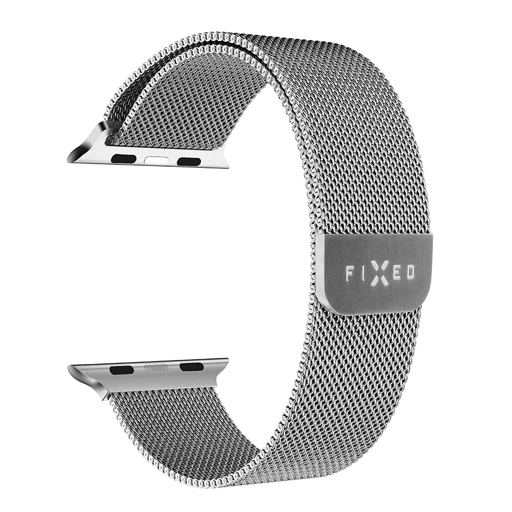 Fixed Mesh szíj Apple Watch 49mm / 46mm / 45mm / 44mm / 42mm sorozathoz, Ezüst