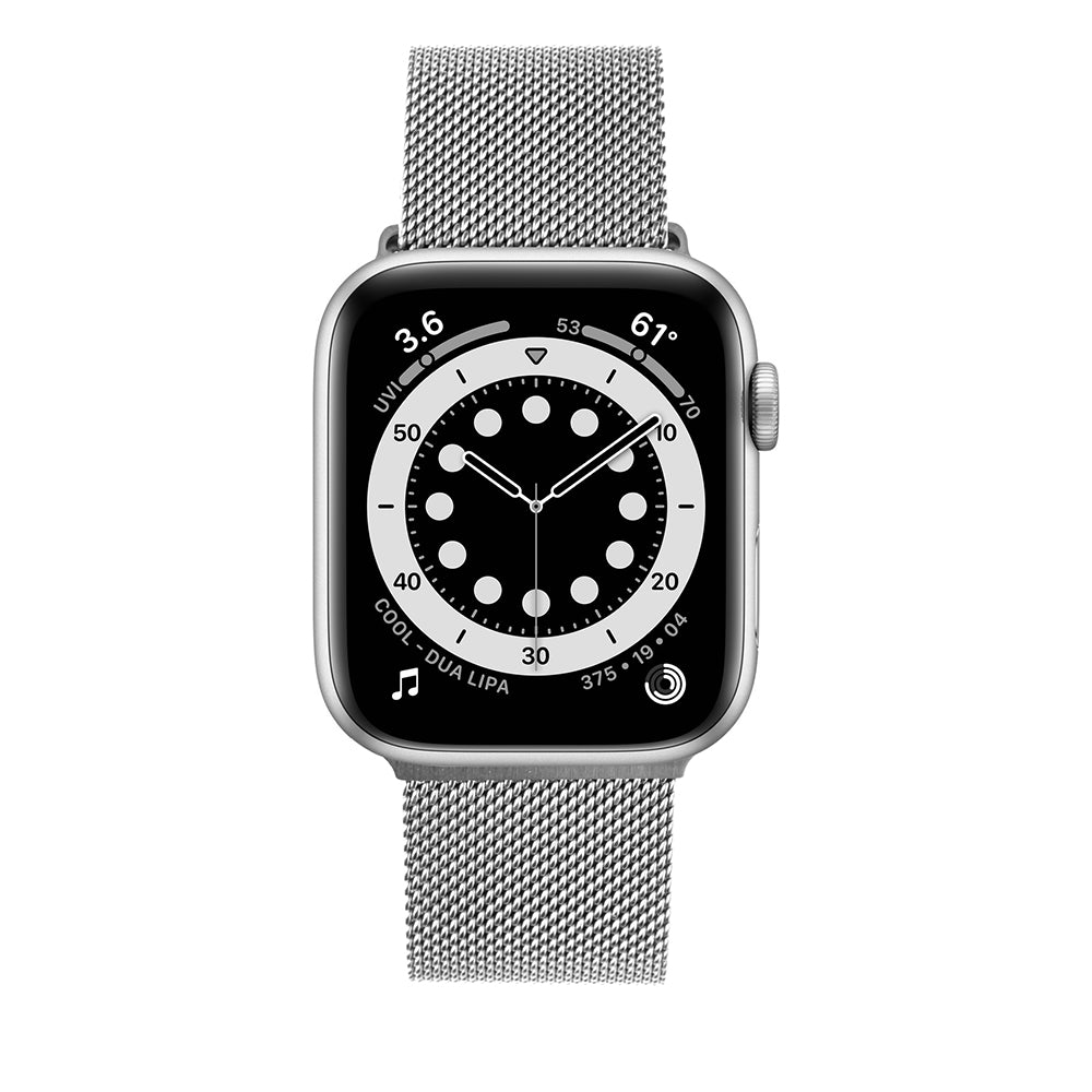 Fixed Mesh szíj Apple Watch 49mm / 46mm / 45mm / 44mm / 42mm sorozathoz, Ezüst