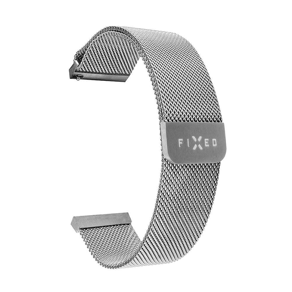 Fixed Mesh szíj Samsung Galaxy Watch / Huawei Watch sorozathoz, 20mm, Ezüst
