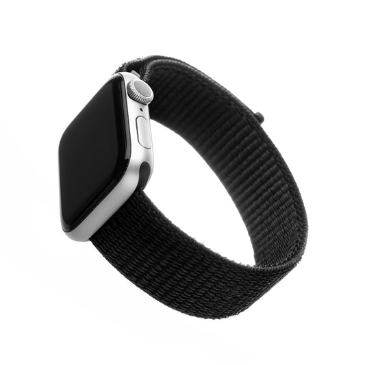 Fixed Nylon szíj Apple Watch 49mm / 46mm / 45mm / 44mm / 42mm sorozathoz, Fekete