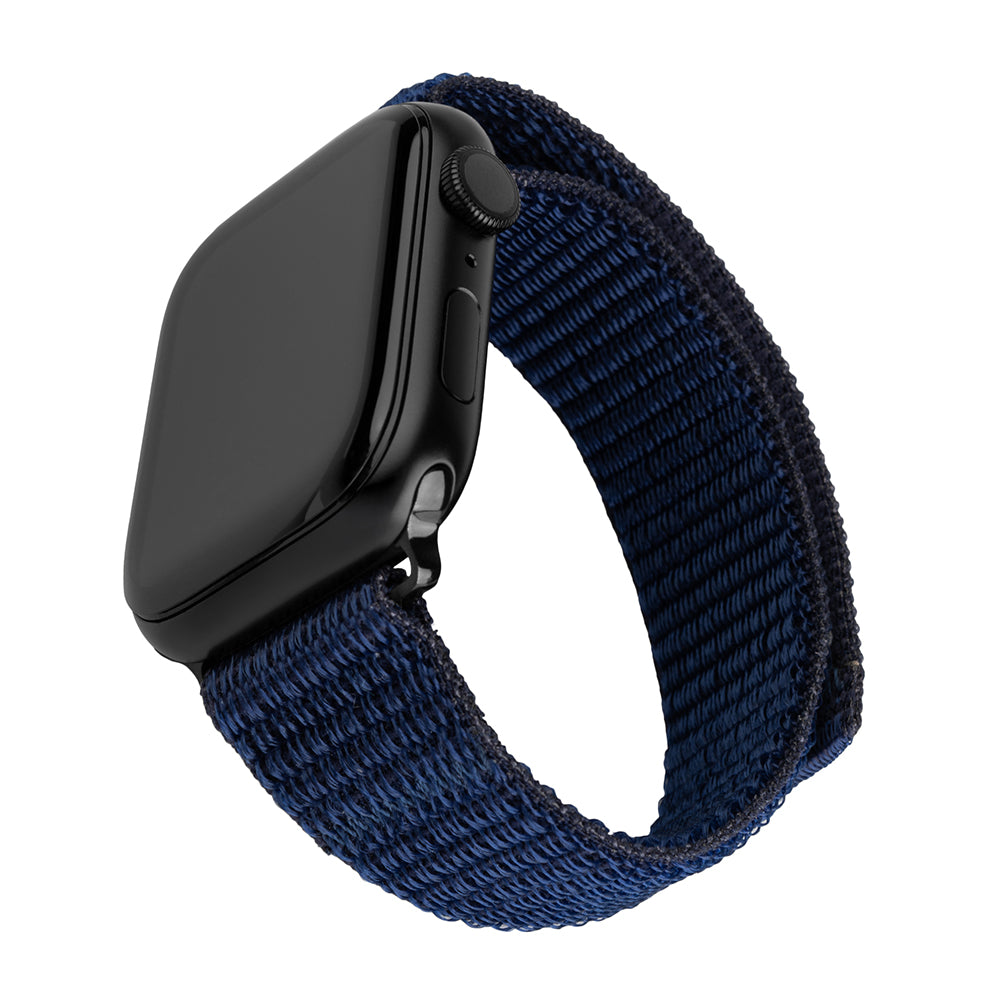 Fixed Nylon Sporty szíj Apple Watch 49mm / 46mm / 45mm / 44mm / 42mm sorozathoz, Sötétkék