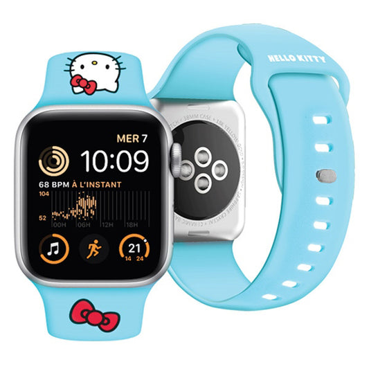 Hello Kitty szilikon Kitty Head szíj Apple Watch 42mm / 41mm / 40mm / 38mm sorozathoz, Kék