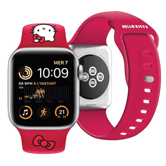 Hello Kitty szilikon Kitty Head szíj Apple Watch 42mm / 41mm / 40mm / 38mm sorozathoz, Rózsaszín