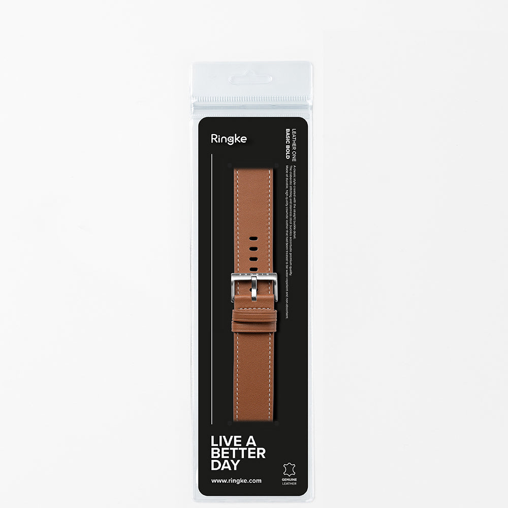 Ringke One Basic Bold szíj Fossil Watch / Mobvoi Watch / Suunto Watch sorozathoz, 24mm, barna