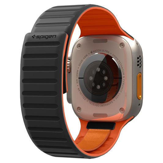 Spigen Athlex Air M szíj Apple Watch 49mm / 46mm / 45mm / 44mm sorozathoz, Fekete Narancssárga AMP11534