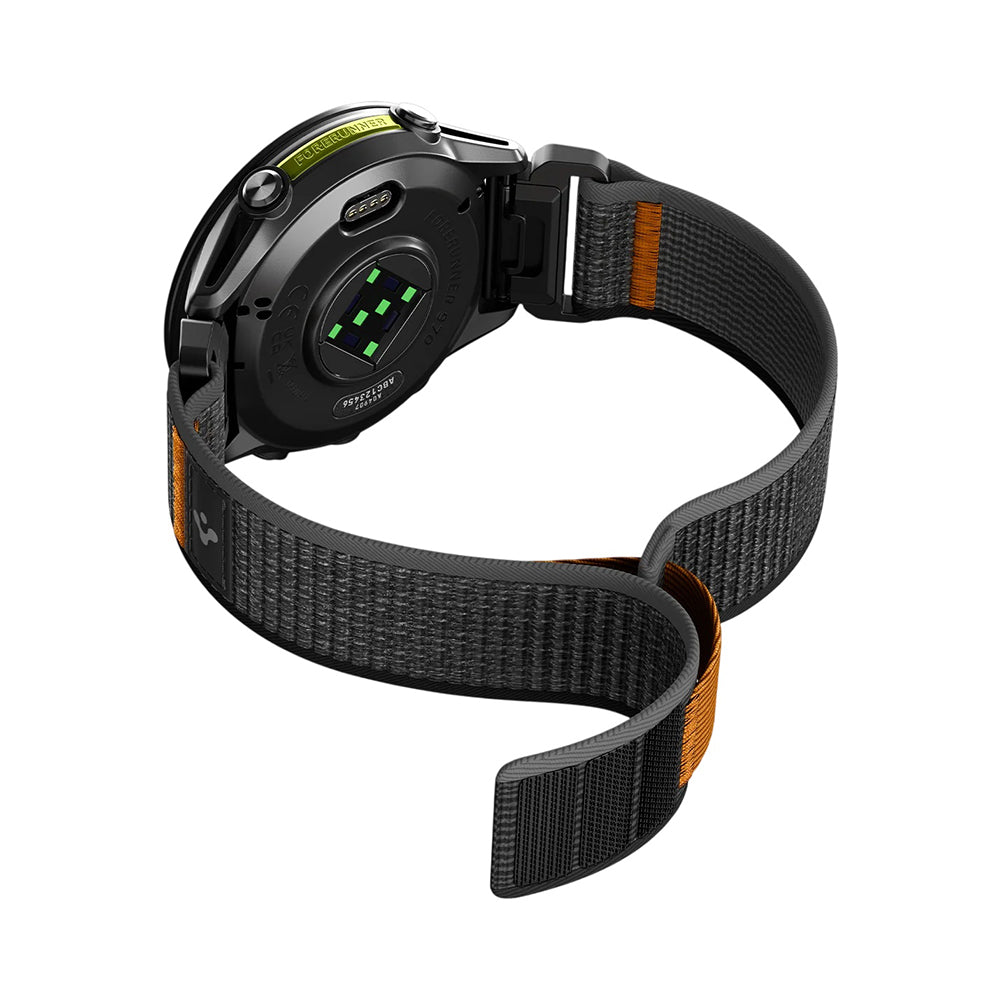 Spigen Athlex Air szíj Garmin Watch Fenix / Forerunner / Approach sorozathoz, 22mm, Fekete Narancssárga AMP11426