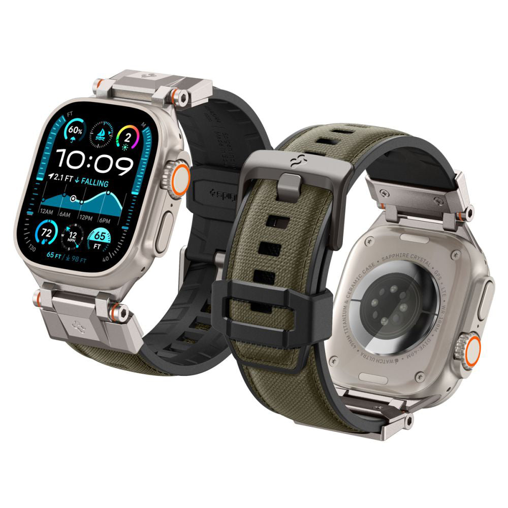 Spigen DuraPro Armor szíj Apple Watch 49mm / 46mm / 45mm / 44mm / 42mm sorozathoz, Zöld AMP09102