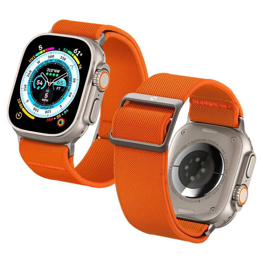Spigen Fit Lite Ultra szíj Apple Watch 49mm / 46mm / 45mm / 44mm / 42mm sorozathoz, Narancssárga AMP05986