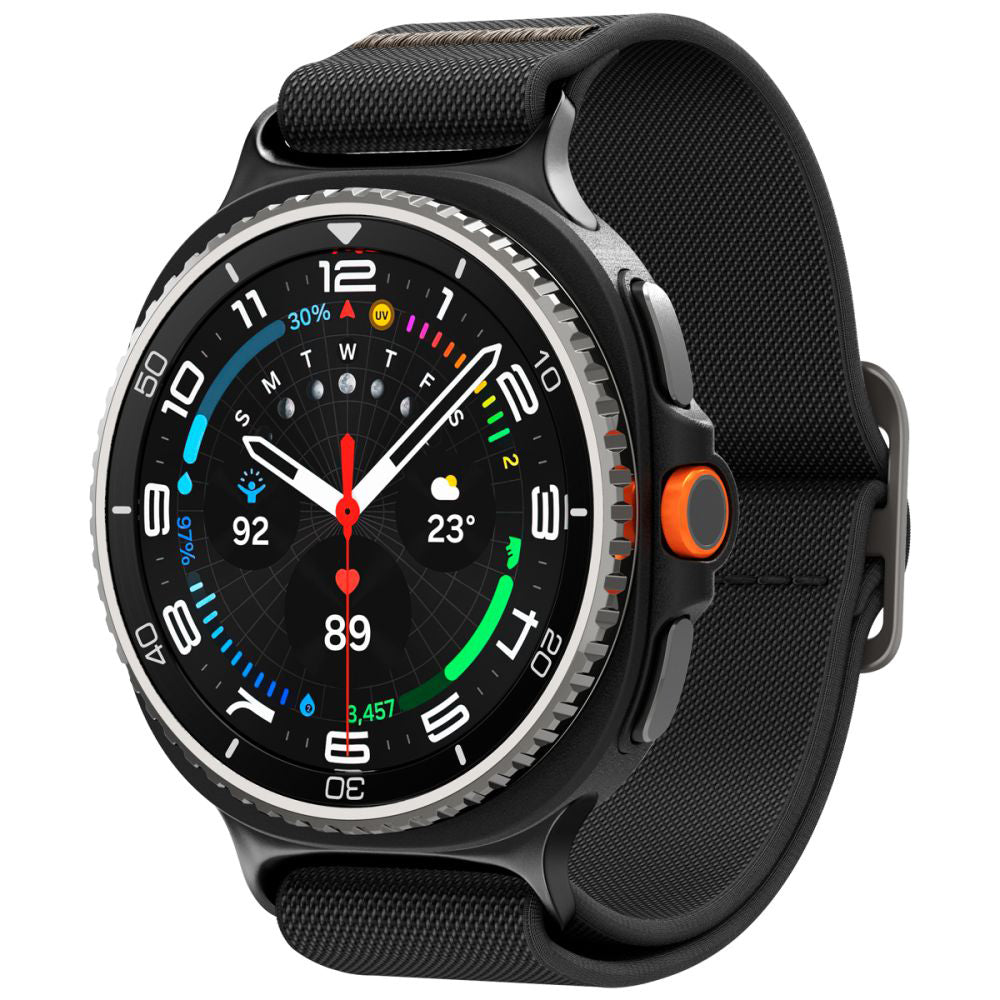 Spigen Lite Fit szíj Samsung Galaxy Watch8 / Watch8 Classic sorozathoz, Fekete AMP10117