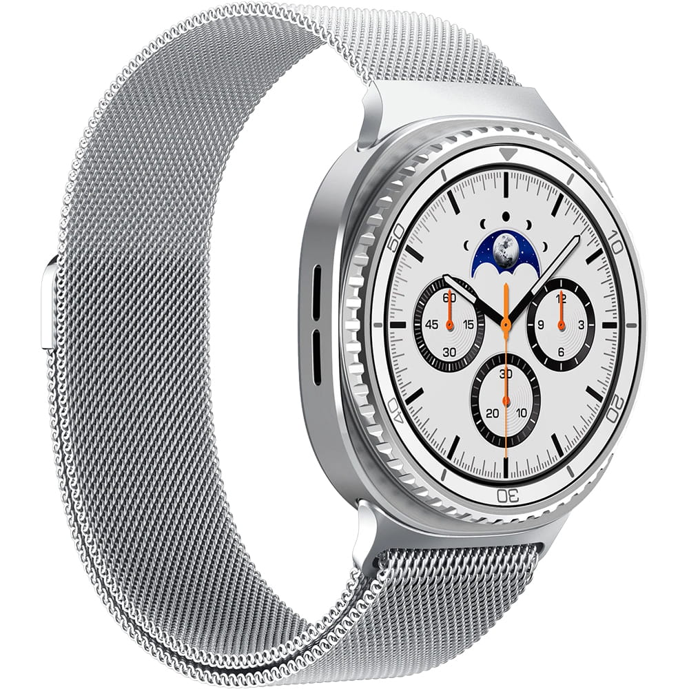 Spigen Metal Fit szíj Samsung Galaxy Watch9 / Watch8 / Watch8 Classic sorozathoz, ezüst AMP10121