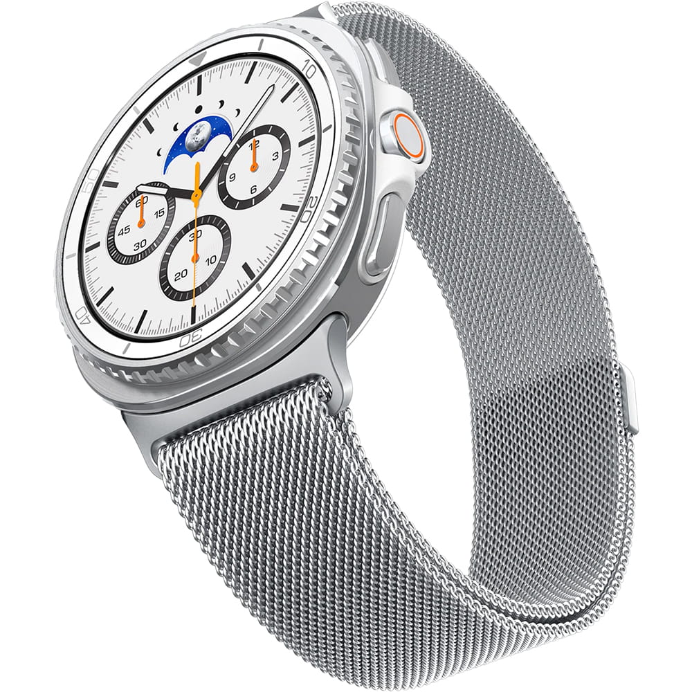 Spigen Metal Fit szíj Samsung Galaxy Watch9 / Watch8 / Watch8 Classic sorozathoz, ezüst AMP10121
