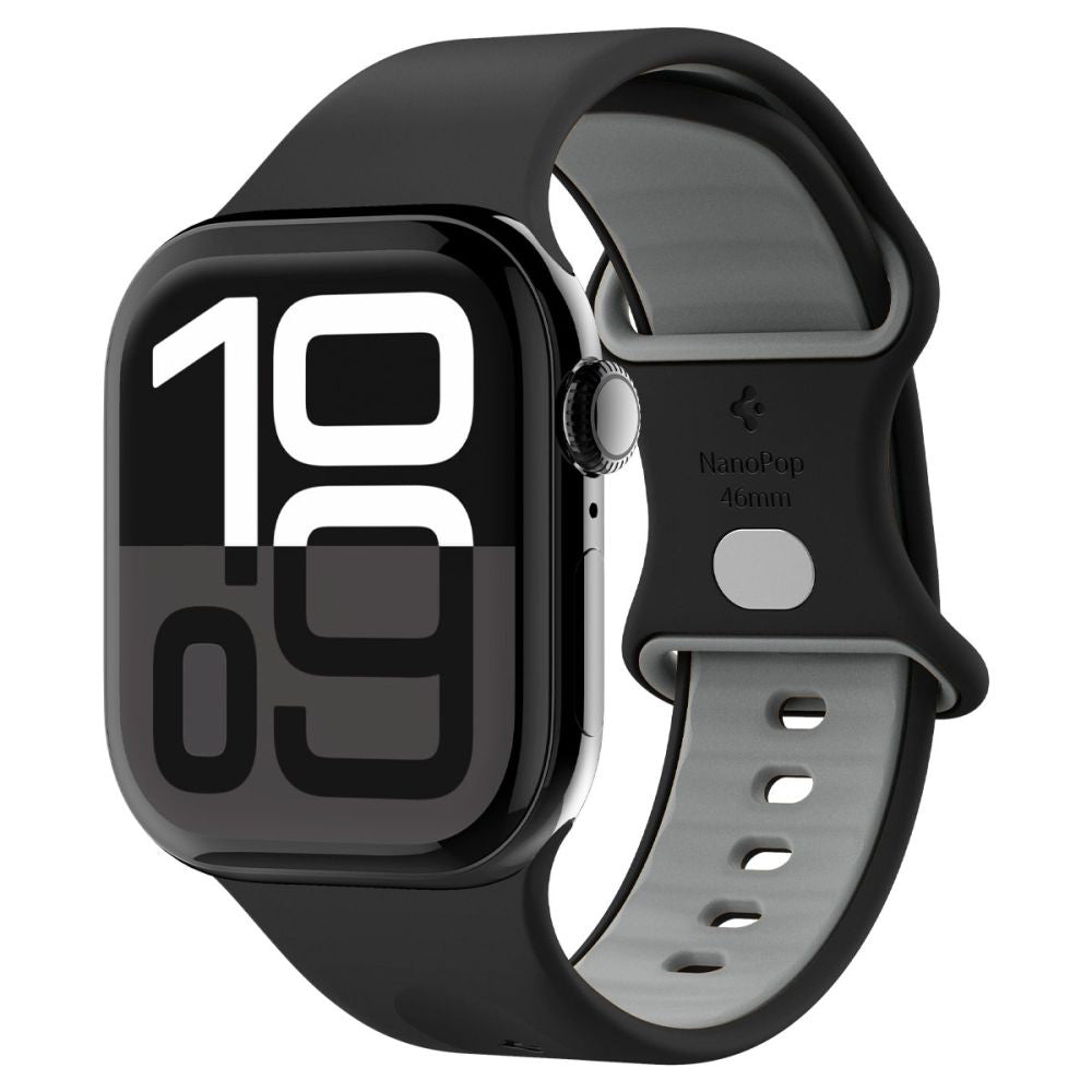 Spigen Nano Pop szíj Apple Watch 49mm / 46mm / 45mm / 44mm / 42mm sorozathoz, Fekete AMP09321