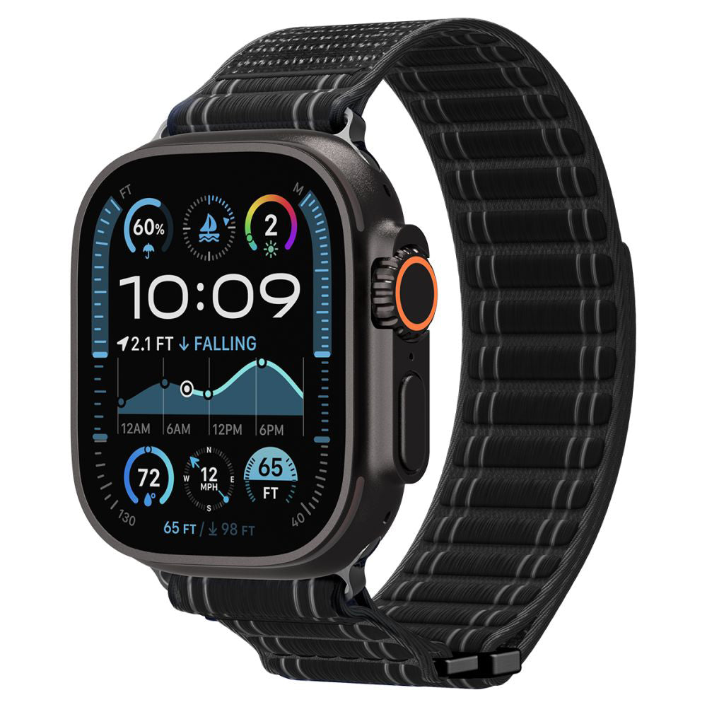 Spigen WBF0 szíj Apple Watch 49mm / 46mm / 45mm / 44mm sorozathoz, Fekete AMP10141