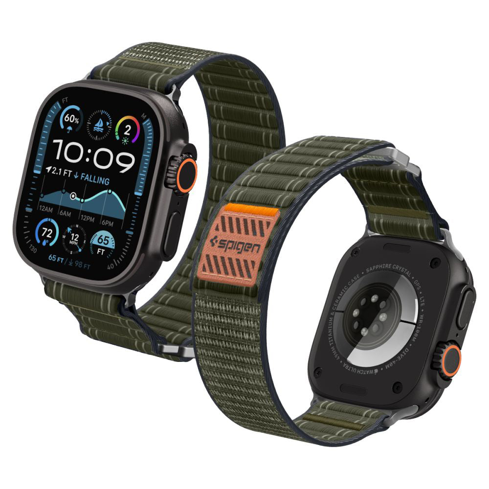 Spigen WBF0 szíj Apple Watch 49mm / 46mm / 45mm / 44mm sorozathoz, Zöld AMP10142