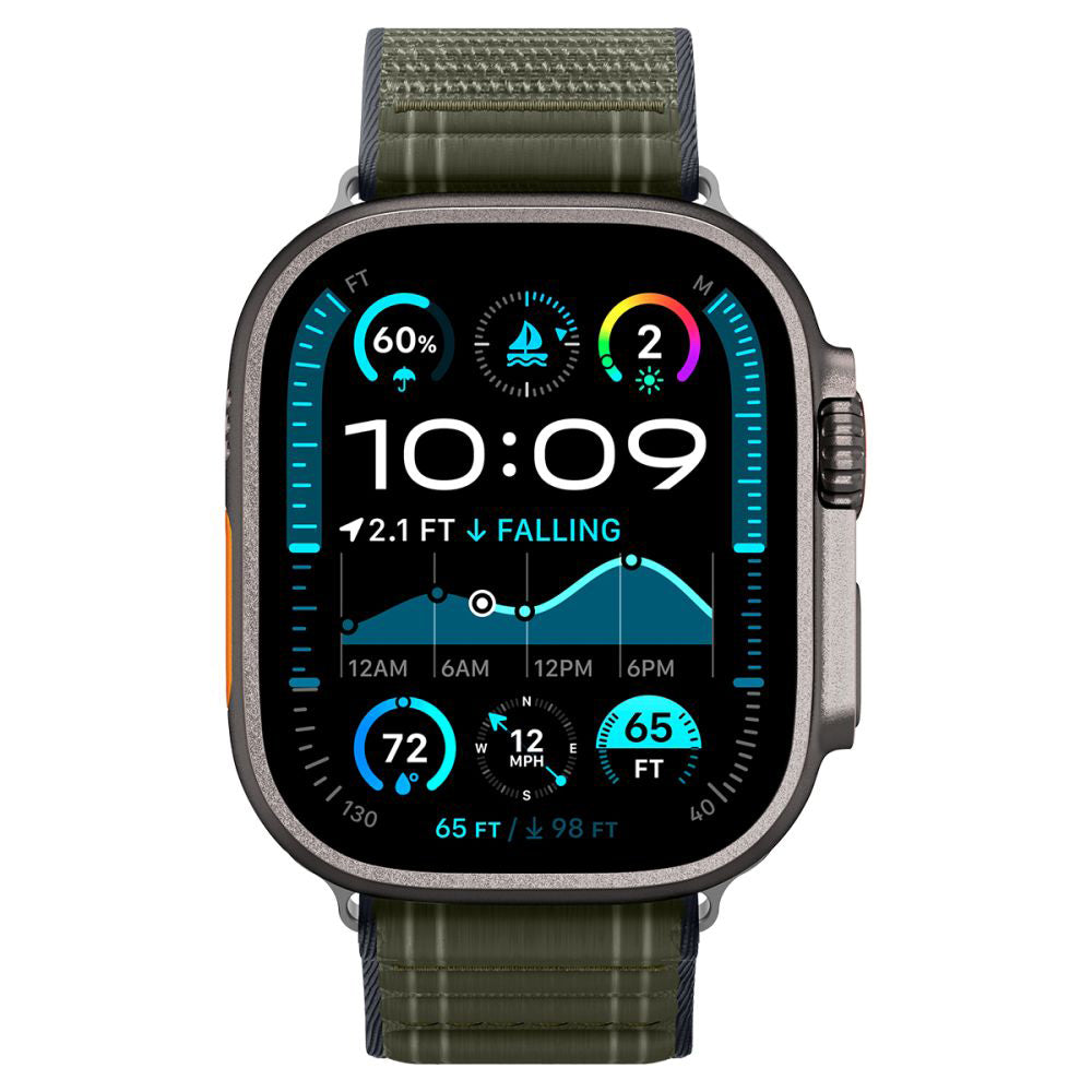 Spigen WBF0 szíj Apple Watch 49mm / 46mm / 45mm / 44mm sorozathoz, Zöld AMP10142