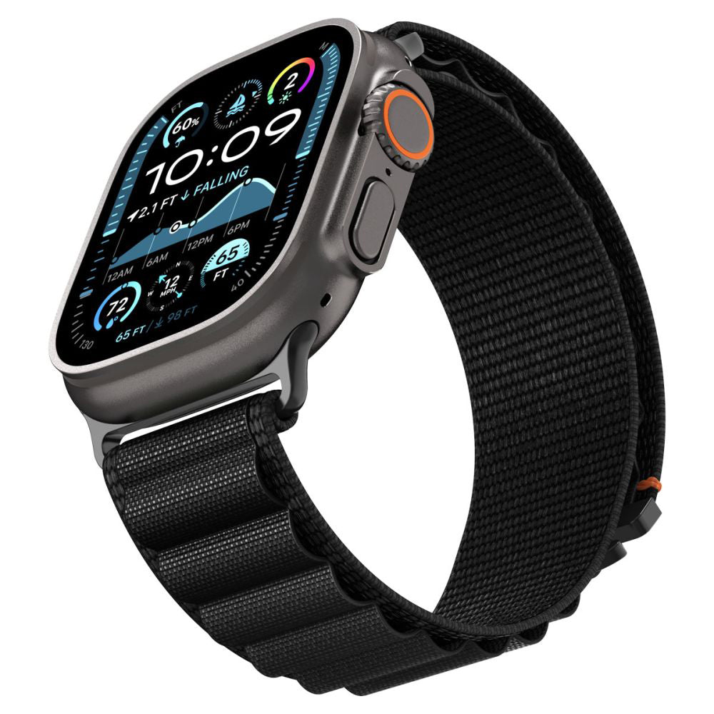Spigen WBF1 szíj Apple Watch 49mm / 46mm / 45mm / 44mm sorozathoz, Fekete AMP10144