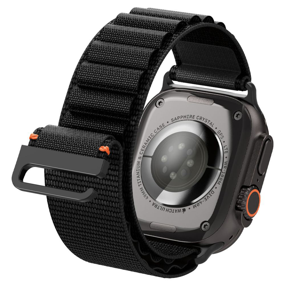 Spigen WBF1 szíj Apple Watch 49mm / 46mm / 45mm / 44mm sorozathoz, Fekete AMP10144