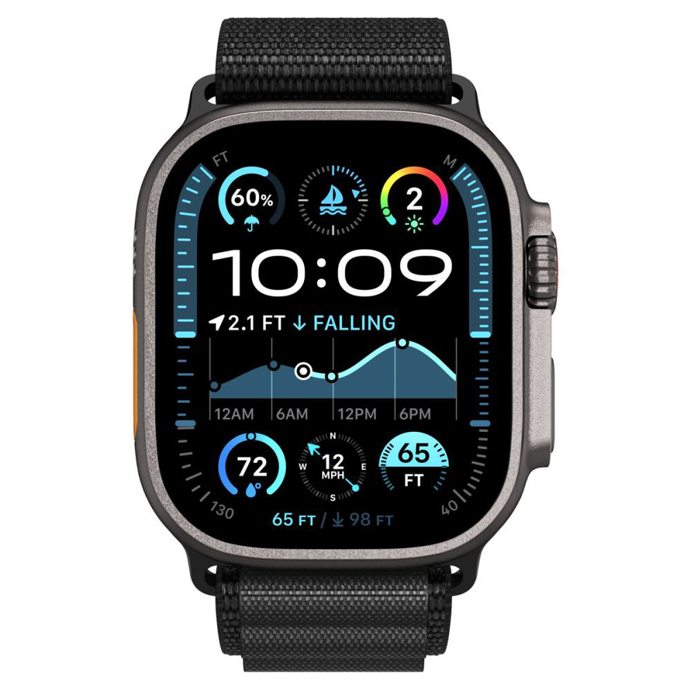 Spigen WBF1 szíj Apple Watch 49mm / 46mm / 45mm / 44mm sorozathoz, Fekete AMP10144