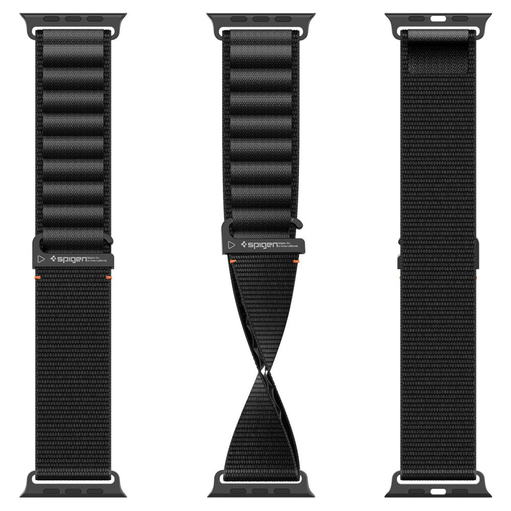 Spigen WBF1 szíj Apple Watch 49mm / 46mm / 45mm / 44mm sorozathoz, Fekete AMP10144