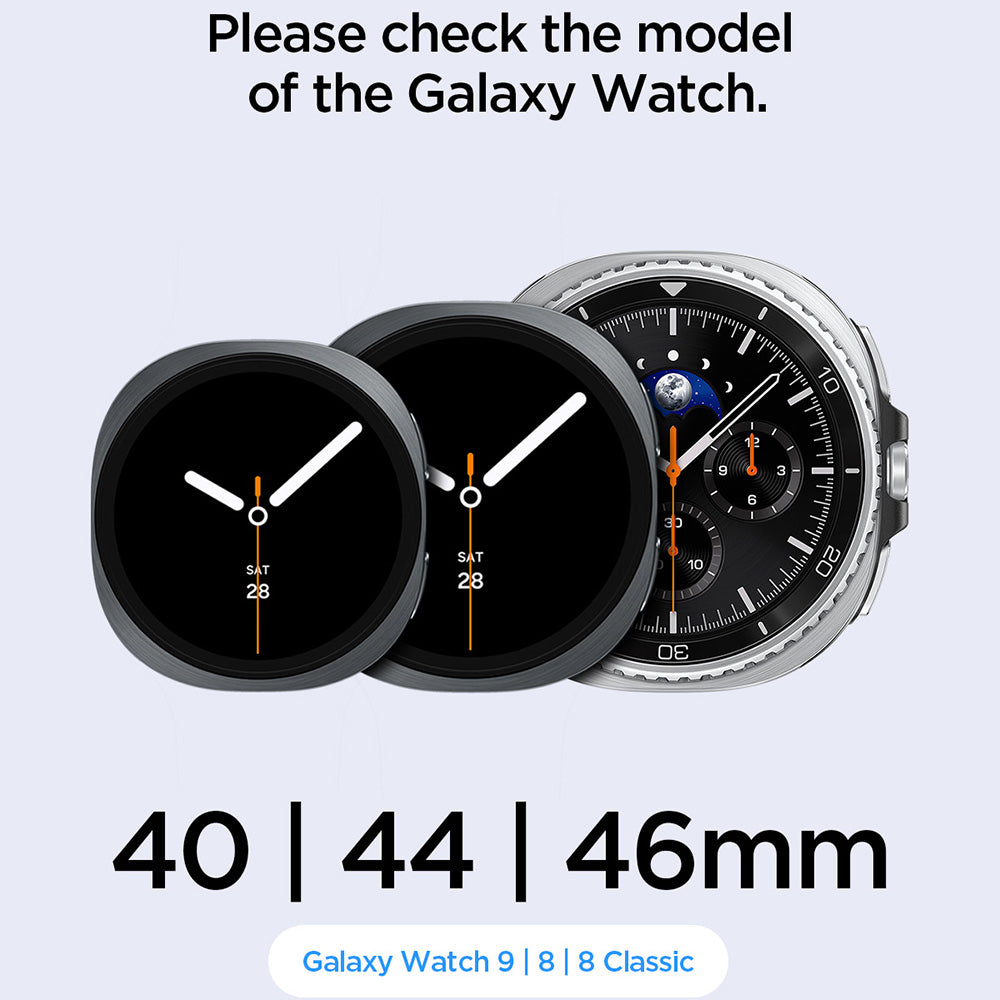 Spigen WBF1 szíj Samsung Galaxy Watch9 / Watch8 / Watch8 Classic sorozathoz, fekete AMP11607
