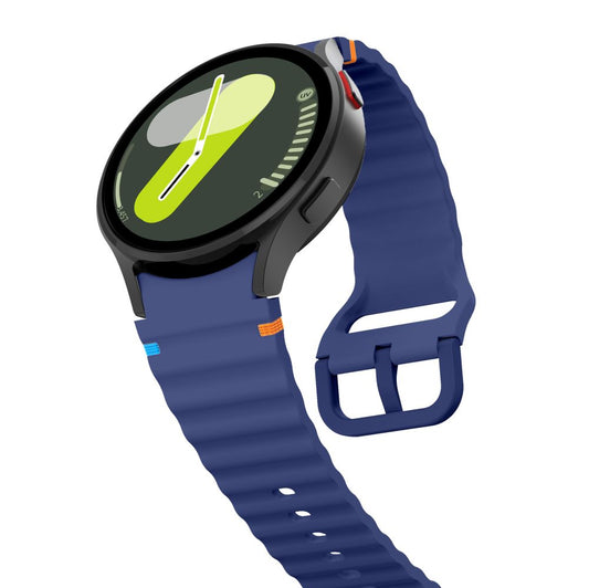 Tech-Protect Silicone Sport Strap for Samsung Galaxy Watch7 / Watch FE / Watch6 / Watch5 / Watch4 Series, Navy Blue