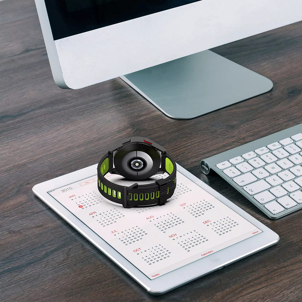 Techsuit W002 szíj Samsung Galaxy Watch / Huawei Watch sorozathoz, 20mm, Fekete