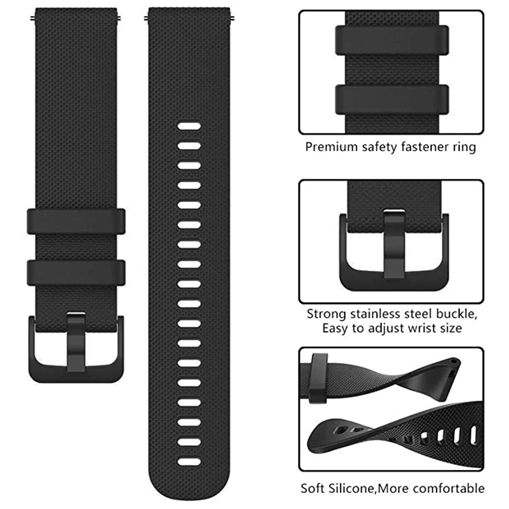 Techsuit W006 szíj Samsung Galaxy Watch / Huawei Watch sorozathoz, 22mm, Fekete