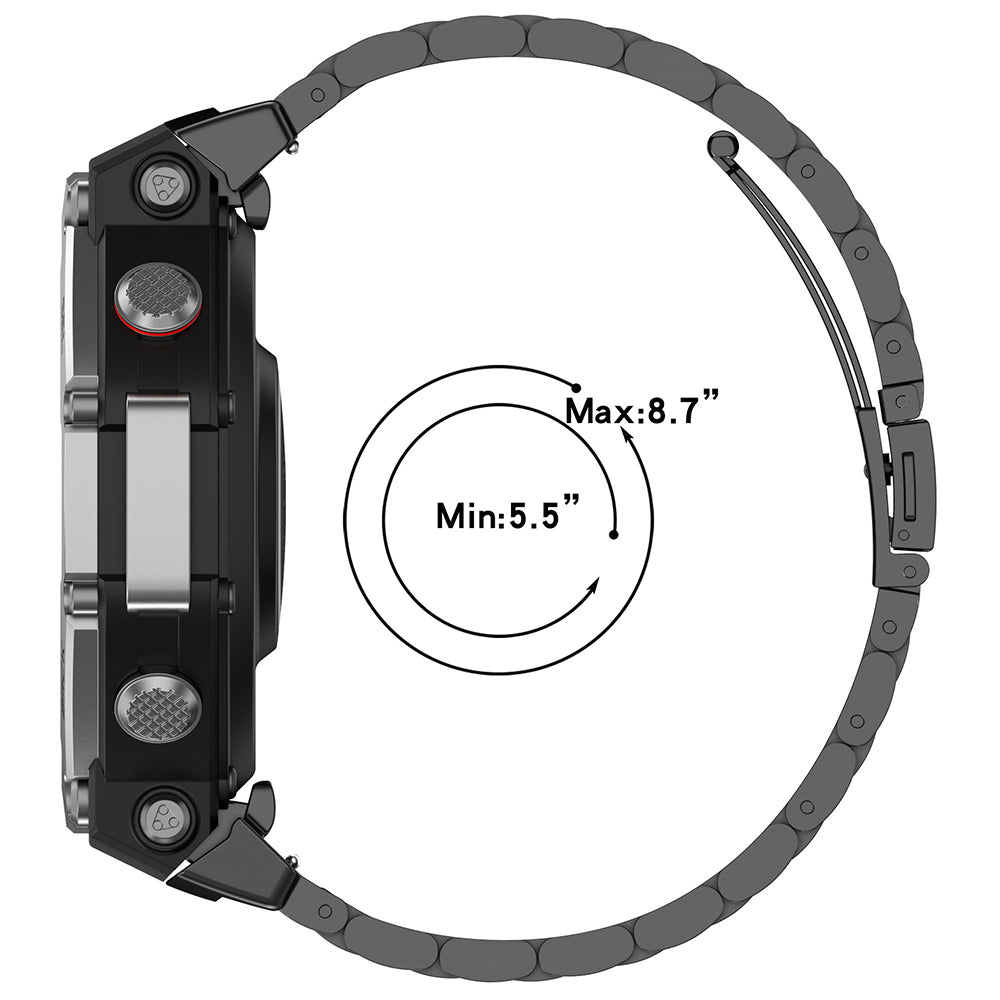 Techsuit W010 szíj az Amazfit T-Rex 3-hoz, Fekete