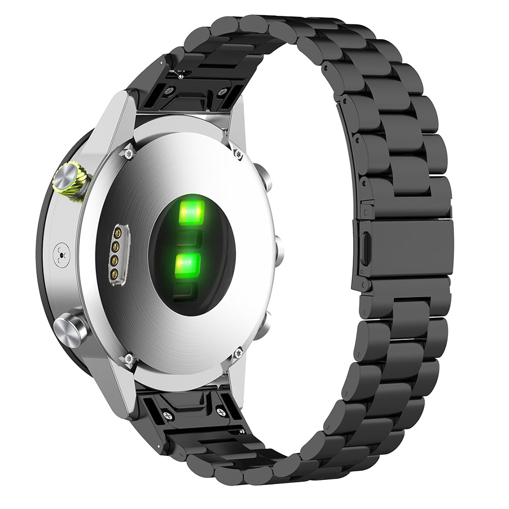 Techsuit W010 szíj Garmin Watch Fenix sorozathoz, 26mm, Fekete