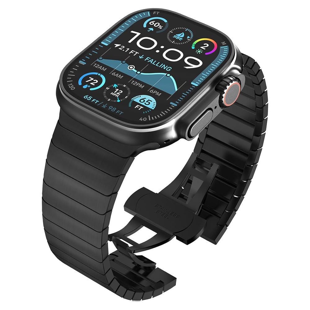 Techsuit W012 szíj Apple Watch 49mm / 46mm / 45mm / 44mm / 42mm sorozathoz, Fekete