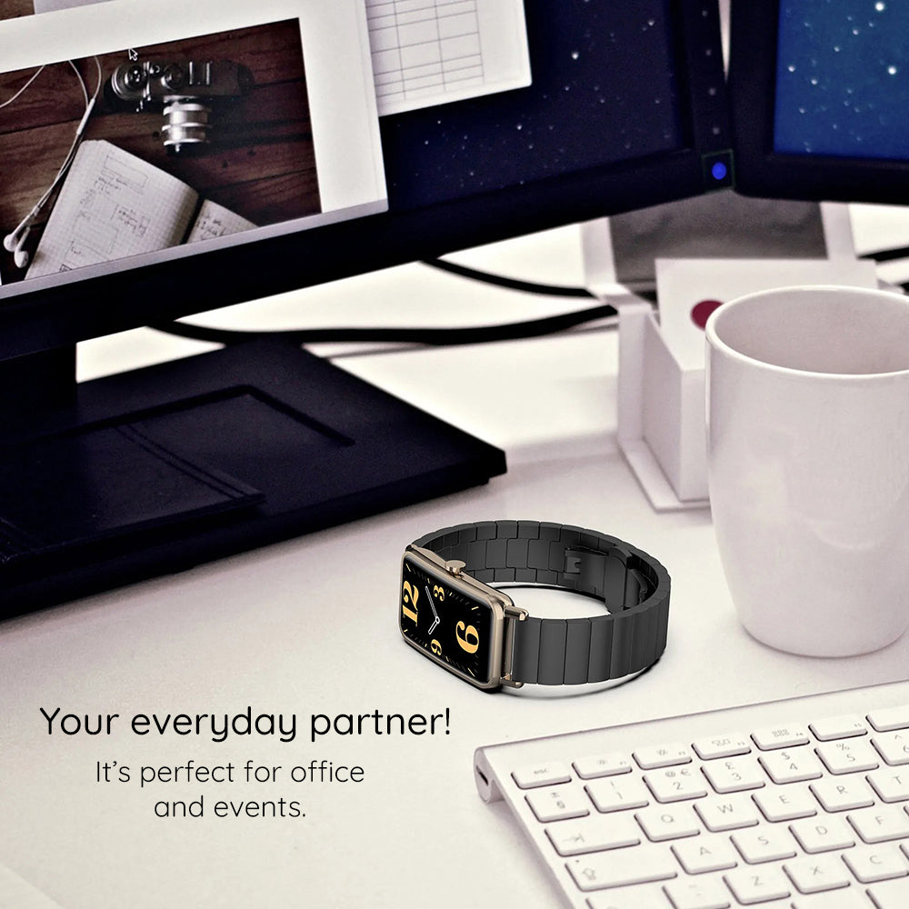 Techsuit W012 szíj Apple Watch 49mm / 46mm / 45mm / 44mm / 42mm sorozathoz, Fekete