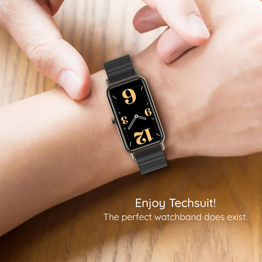 Techsuit W012 szíj Apple Watch 49mm / 46mm / 45mm / 44mm / 42mm sorozathoz, Fekete