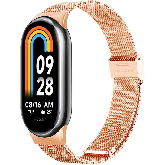 Techsuit W022 szíj Xiaomi Smart Band 9 / 8-hoz, 15mm, Aranyrózsaszín