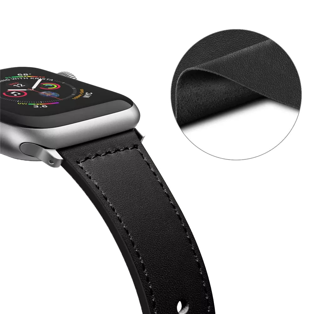 Techsuit W033 szíj Apple Watch 42mm / 41mm / 40mm / 38mm sorozathoz, Fekete